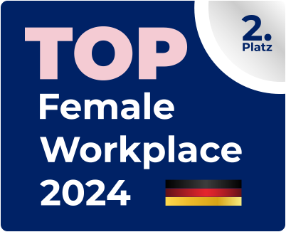 Siegel 2. Platz beim Top Female Workplace Deutschland 2024